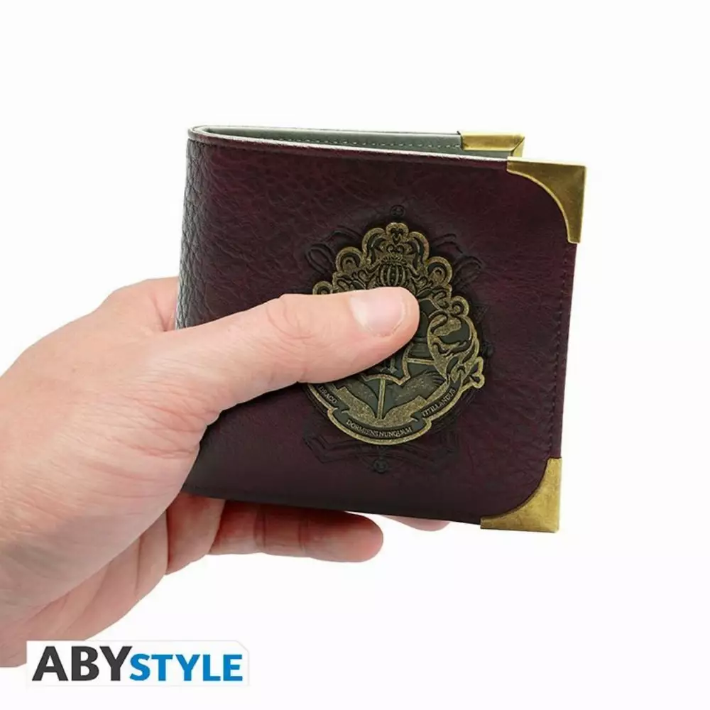 Портфейл ABYSTYLE HARRY POTTER Hogwarts, Метална емблема, Кафяв
