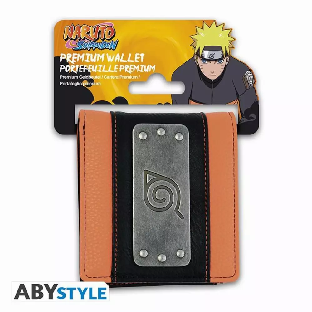 Портфейл ABYSTYLE NARUTO SHIPPUDEN Naruto, Метална емблема, Оранжев/Кафяв
