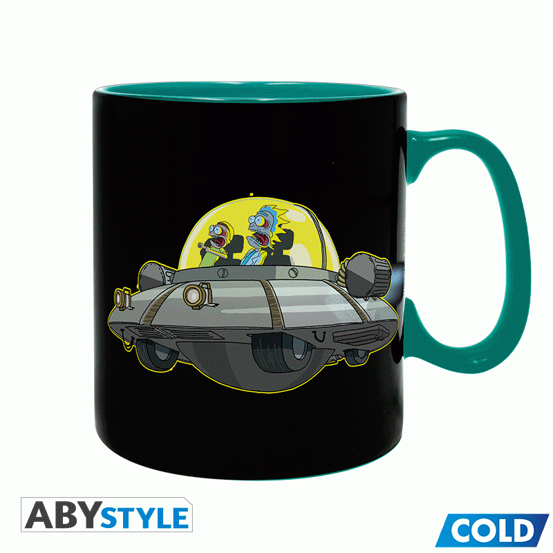 ABYSTYLE RICK AND MORTY Heat Change Mug Spaceship, Color changing, King size, Black