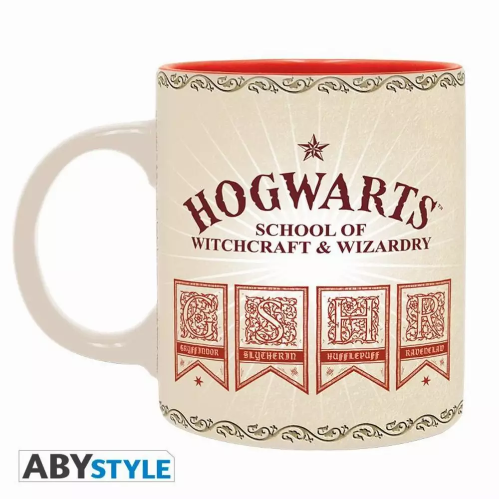 Чаша ABYSTYLE HARRY POTTER Hogwarts 4 Houses, Бял