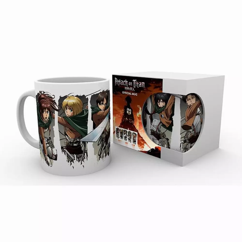 Чаша ABYSTYLE ATTACK ON TITAN Character Montage, Бял
