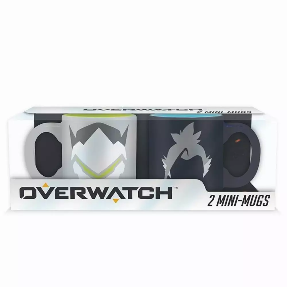 Комплект чаши ABYSTYLE OVERWATCH 2Hanzo and Genji, Espresso, Черен/Бял