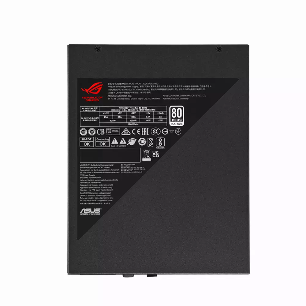 Захранване ASUS ROG THOR 1200W Platinum II 80 Plus Platinum PCIe 5.0 Ready