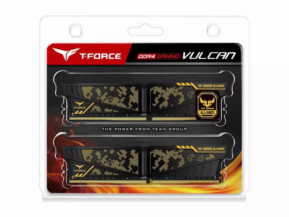 Памет Team Group Vulcan TUF Yellow DDR4 32GB (2x16GB) 3200MHz CL16 - TLTYD432G3200HC16FDC01