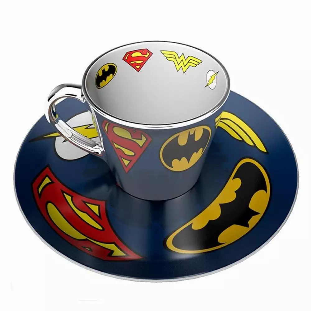 Комплект ABYSTYLE DC COMICS Mirror mug & plate set Logo, Чаша, Подложка с емблеми