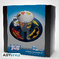Комплект ABYSTYLE DC COMICS Mirror mug & plate set Logo, Чаша, Подложка с емблеми