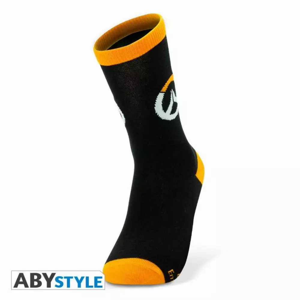 Чорапи ABYSTYLE OVERWATCH Socks Logo, Черен/Оранжев