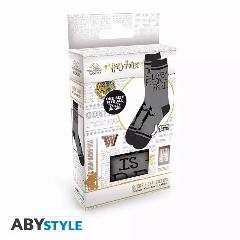 Чорапи ABYSTYLE HARRY POTTER Black & Grey Dobby, Черен/Сив