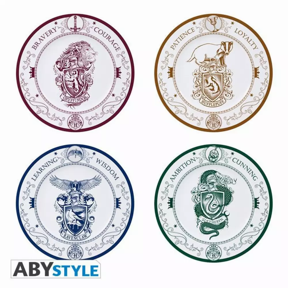 Комплект чинии ABYSTYLE HARRY POTTER PlatesHogwarts Houses, 4 броя