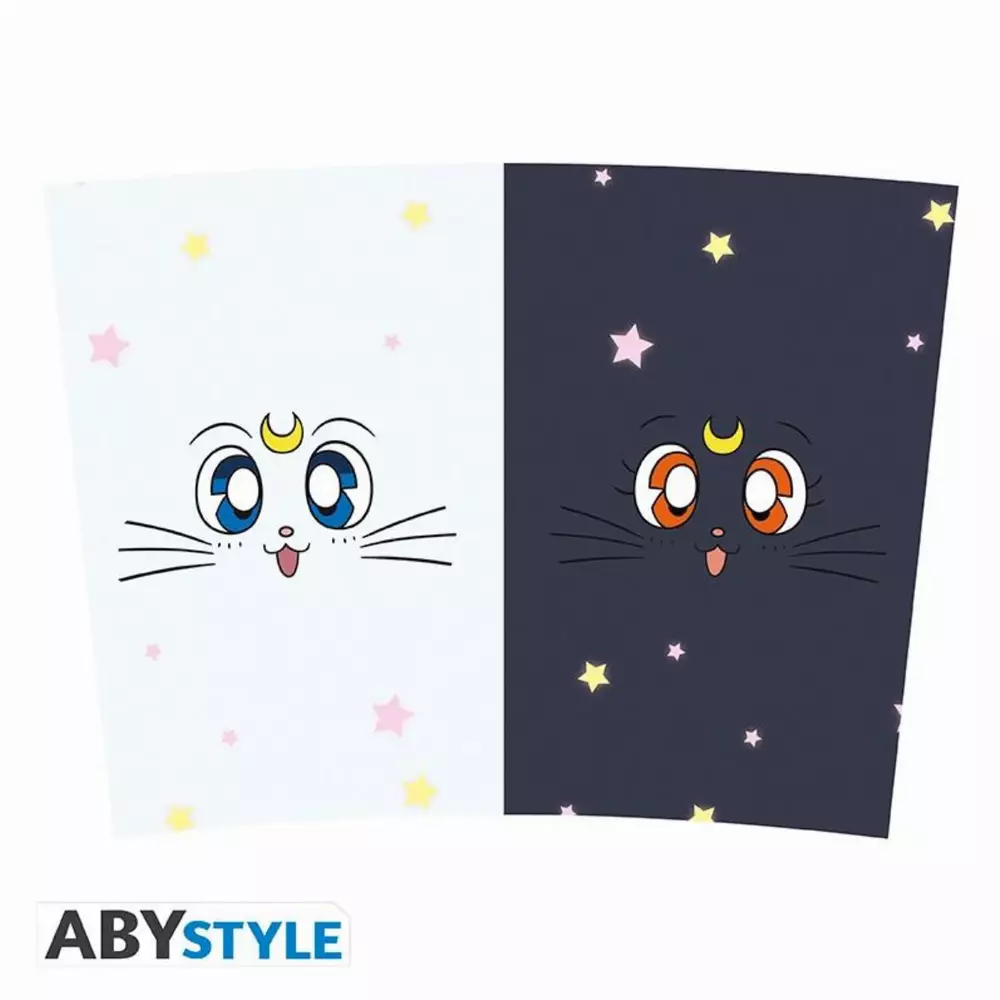 Термо чаша ABYSTYLE SAILOR MOON Luna & Artemis, Черен/Бял
