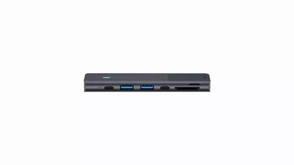 Мултипортов адаптер Rapoo UCM-2003, 7 в 2, USB-A, USB-C, HDMI, SD/MicroSD, Черен