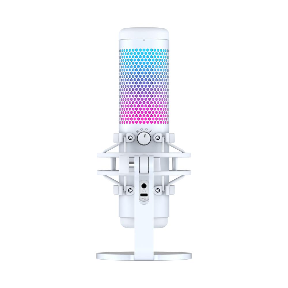 Настолен микрофон HyperX QuadCast S White, USB, 3.5 mm