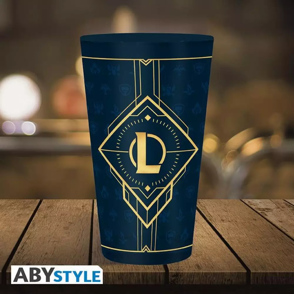 Чаша ABYSTYLE LEAGUE OF LEGENDS Large Glass Hextech logo, Син