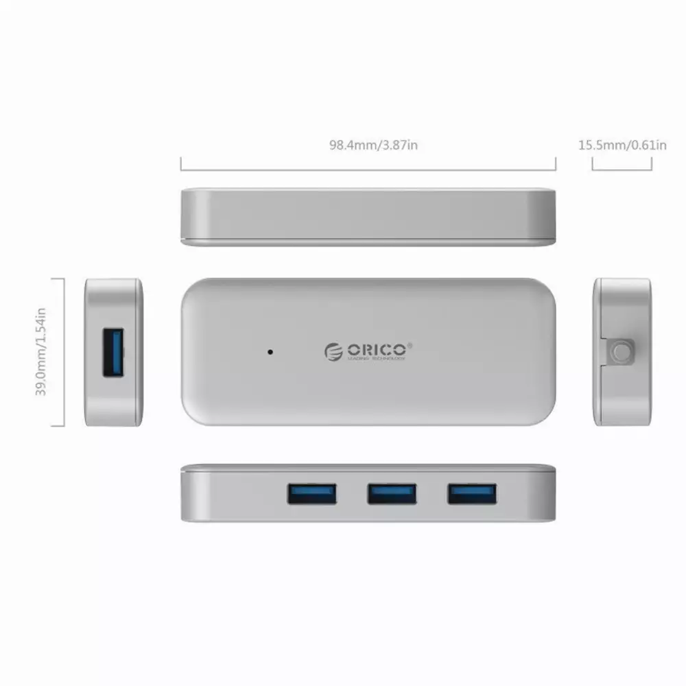 Хъб Orico TC4U-U3-SV USB 3.0 HUB 4 port USB Type-C input  