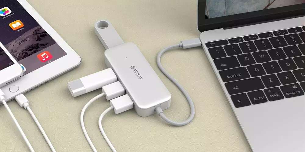 Хъб Orico TC4U-U3-SV USB 3.0 HUB 4 port USB Type-C input  