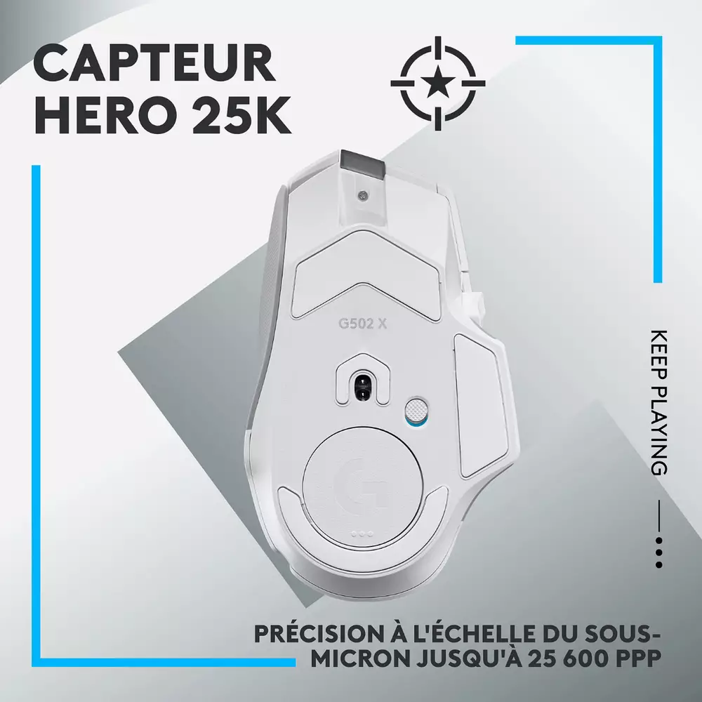 Геймърска мишка Logitech G502 X LIGHTSPEED Wireless Gaming Mouse White - 910-006189