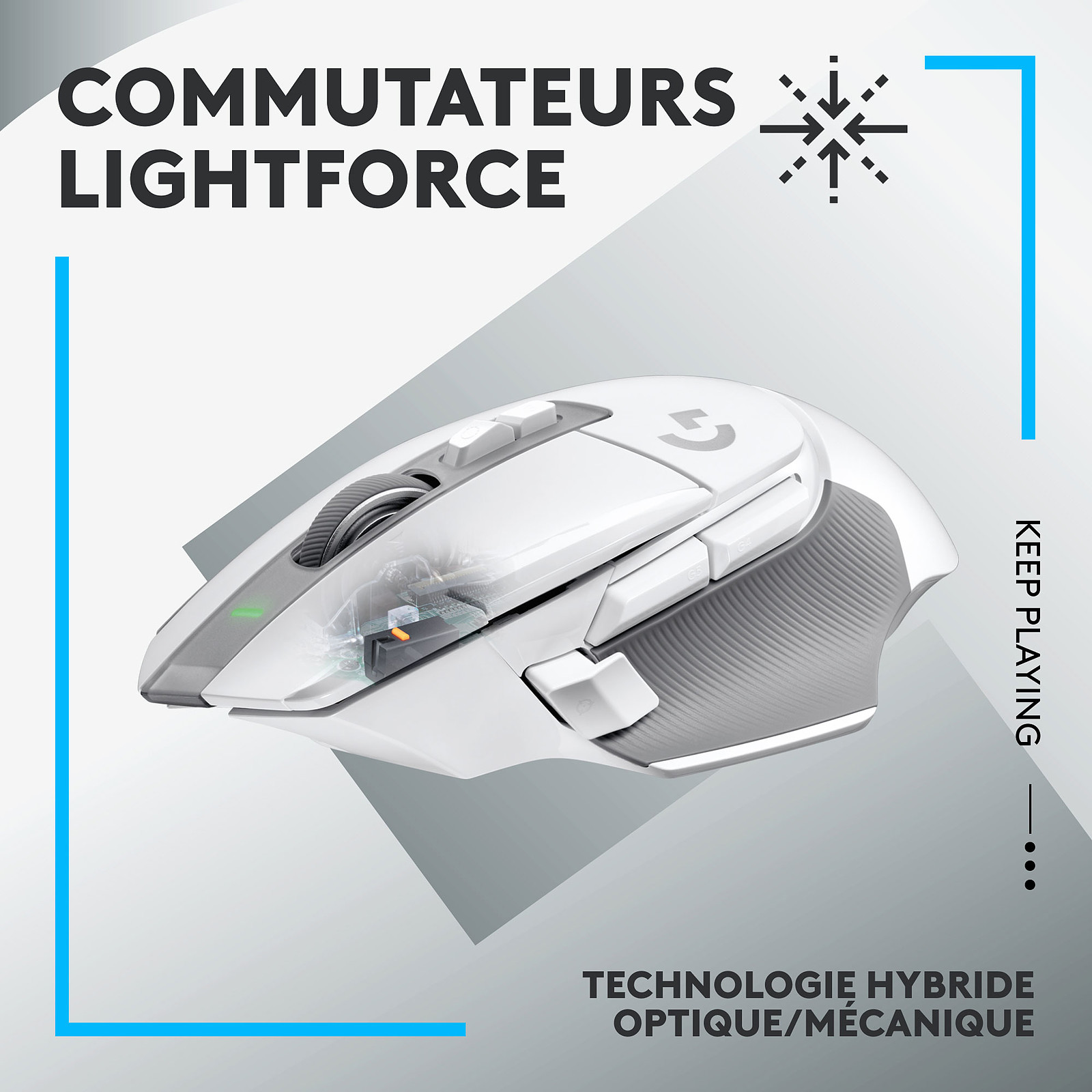 Геймърска мишка Logitech G502 X LIGHTSPEED Wireless Gaming Mouse White - 910-006189