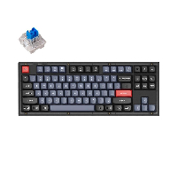 Геймърска Механична клавиатура Keychron V3 TKL Knob QMK Frosted Black Translucent, Keychron K Pro Blue Switch, RGB Backlight