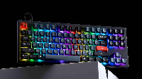 Геймърска Механична клавиатура Keychron V3 TKL Knob QMK Frosted Black Translucent, Keychron K Pro Blue Switch, RGB Backlight