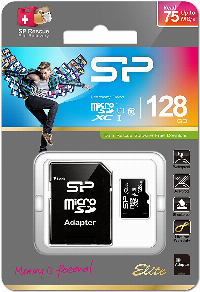 Карта памет Silicon Power Elite, 128GB, Micro SDHC/SDXC, UHS-I, SD Adapter