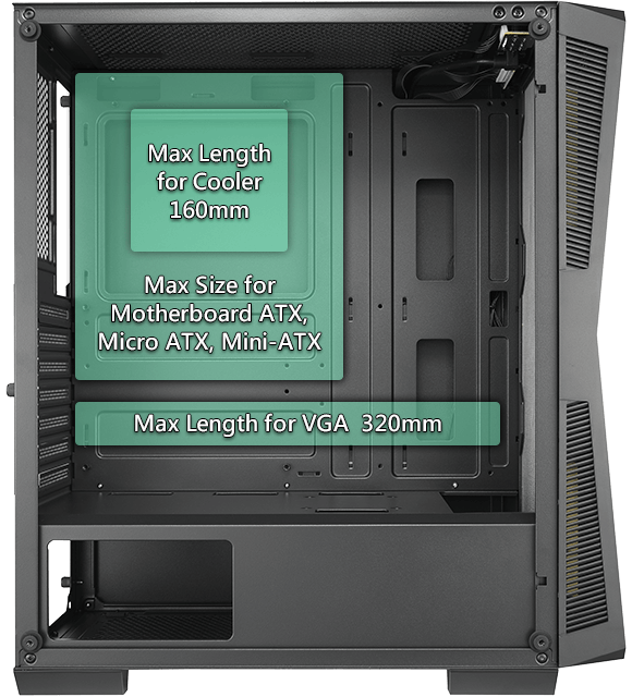 Кутия FSP CMT212A TG ATX Mid Tower Black