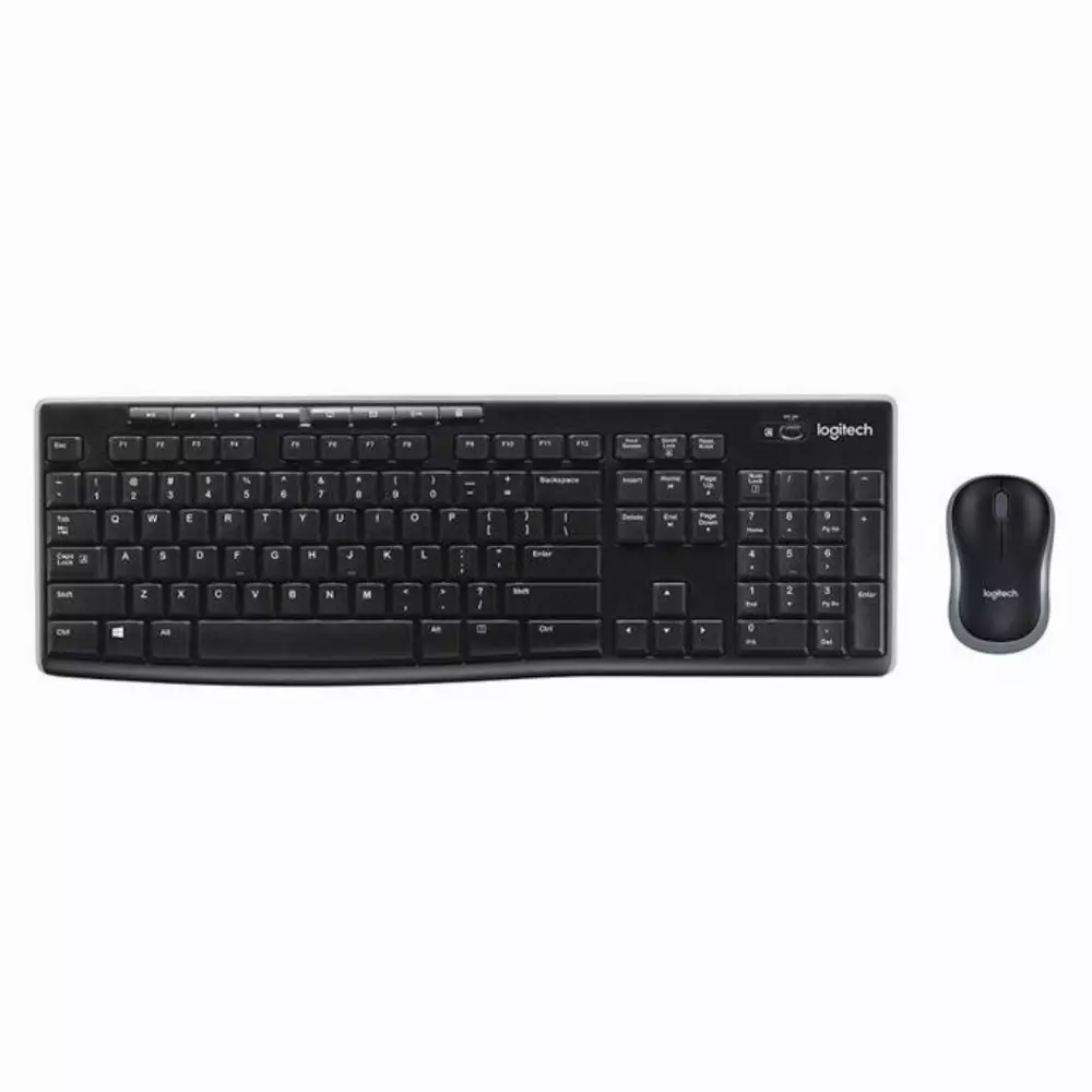 Logitech MK270 kabelloses Tastatur- und Maus-Set, 2.4 GHZ, Schwarz