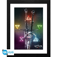 GBEYE THE WITCHER - Framed print "Signs & Swords" (30x40)