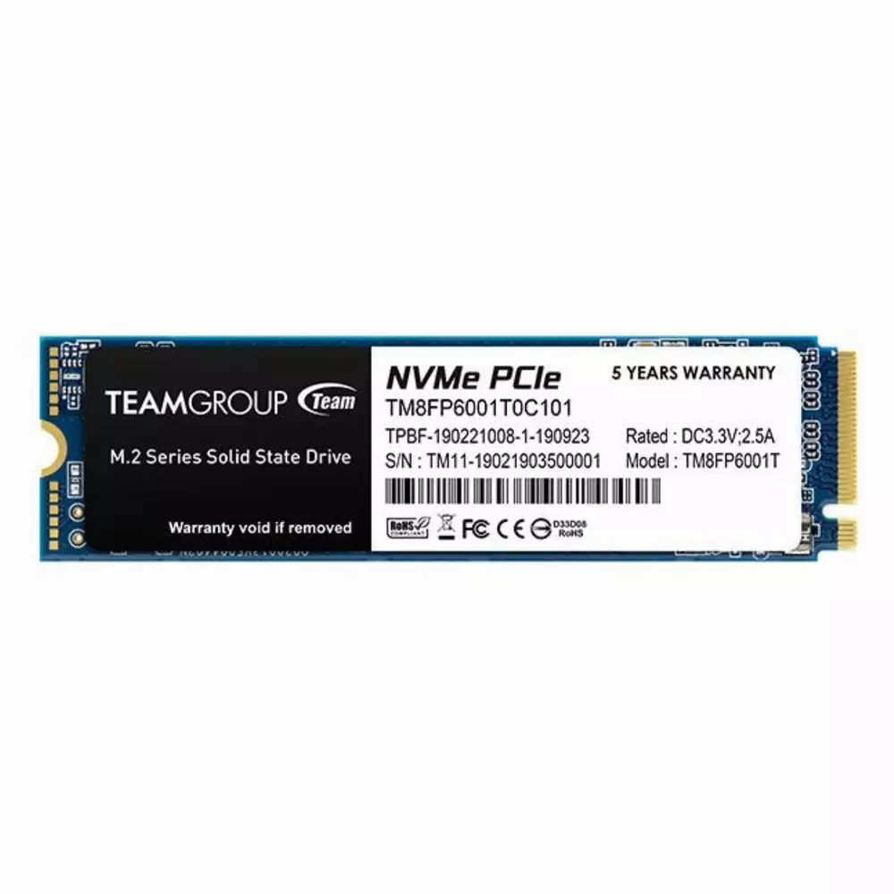 Диск SSD Team Group MP33 1TB M.2 2280 PCIe NVMe Gen 3.0 x4