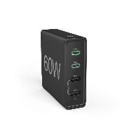 Мрежово зарядно HAMA, 60 Watt, PD, QC3.0, 2x USB-A, 2x USB-C, Черен