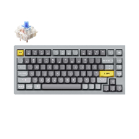 Геймърска Механична клавиатура Keychron Q1 QMK Silver Grey TKL Gateron Blue Switch RGB LED ABS (Version 2)