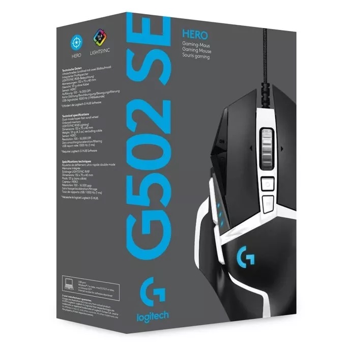 Геймърска мишка Logitech G502 SE HERO Gaming Mouse - 910-005730