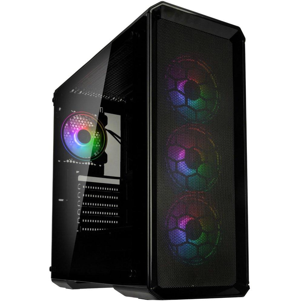 Кутия Kolink Levante V2 ARGB TG Mesh, Mid-Tower, Черен