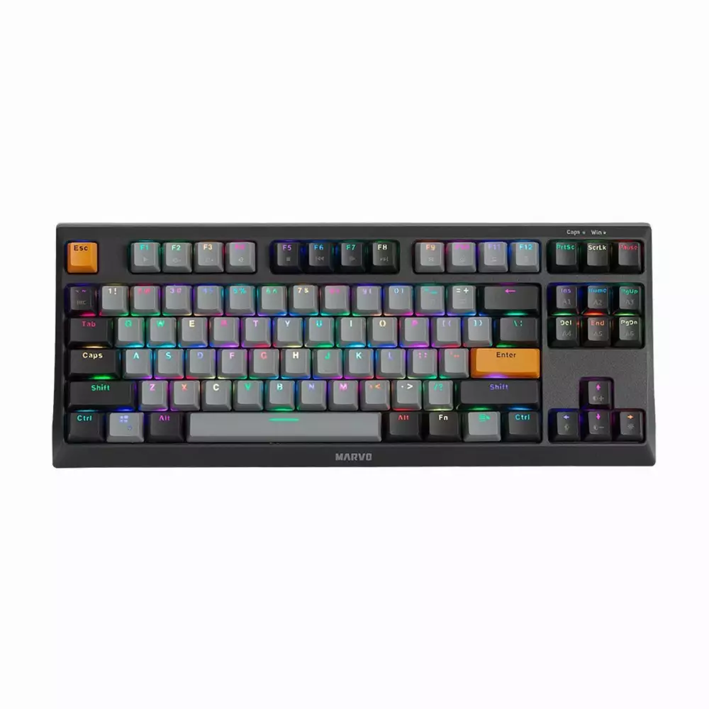Gaming μηχανικό πληκτρολόγιο Marvo KG980-B - RGB, Blue switches, TKL