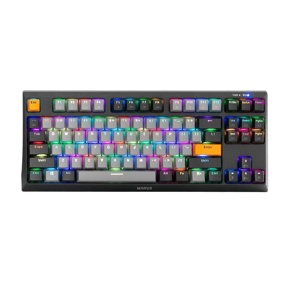 Gaming μηχανικό πληκτρολόγιο Marvo KG980-B - RGB, Blue switches, TKL