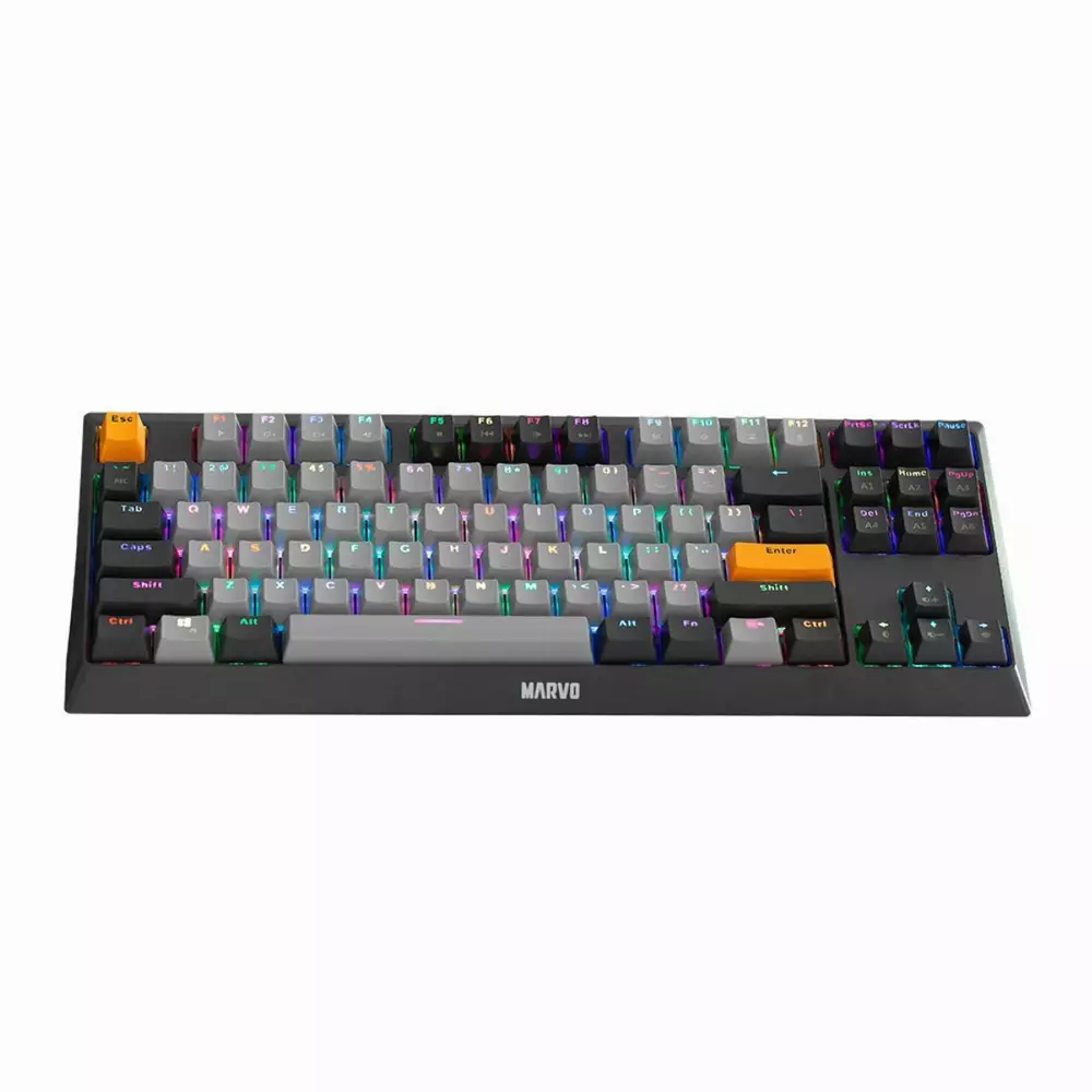 Геймърска механична клавиатура Marvo KG980-B - RGB, Blue switches, TKL