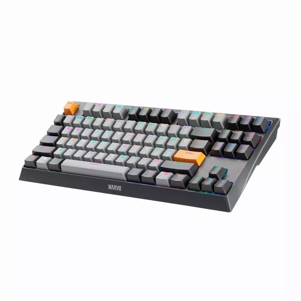 Геймърска механична клавиатура Marvo KG980-B - RGB, Blue switches, TKL