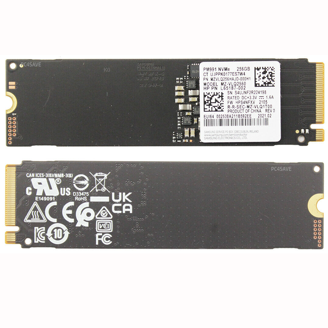 Диск SSD SAMSUNG PM991 256GB M.2 2280 PCIe Gen 3x4 NVMe - MZ-VLQ2560