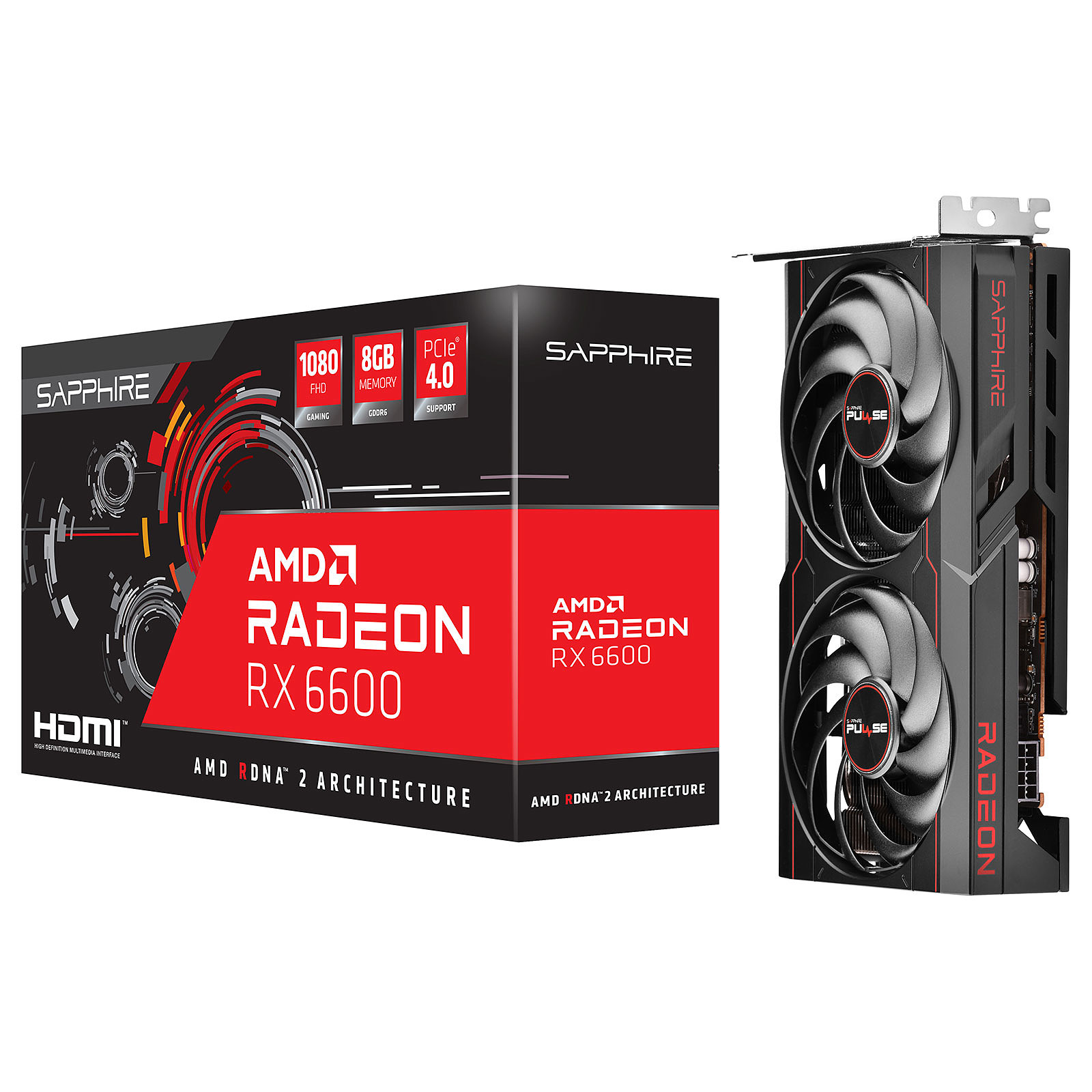Видео карта Sapphire Pulse AMD Radeon RX 6600 GAMING 8GB LITE  - 11310-04-20G