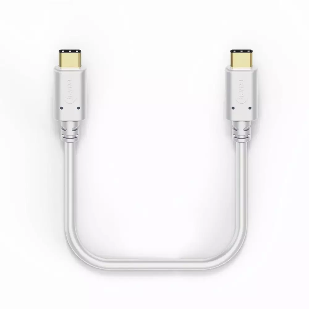 Кабел за зареждане/данни Hama, USB Type-C - USB Type-C, 1.0 m, бял