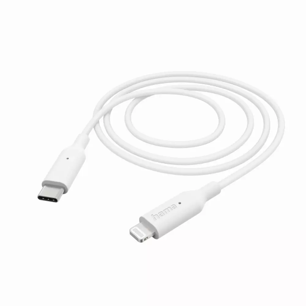 Lade-/Datenkabel, USB-C/Type-C/-Lightning, 1m, Weiß
