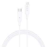 Кабел за зареждане/Дата, USB-C/ Type-C/-Lightning, 1м, бял