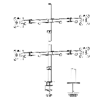 Стойка за 4 монитора Ewent ACT AC8304, За бюро, Регулируема, 32", 8 кг, Черна