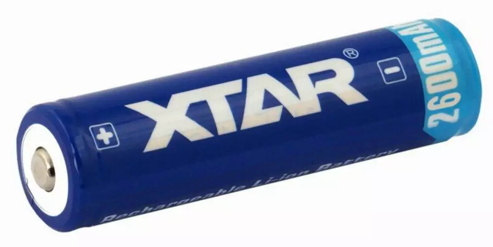 Batteria ricaricabile XTAR per torce 18650 con protezione, 2600mAh, Li-ion