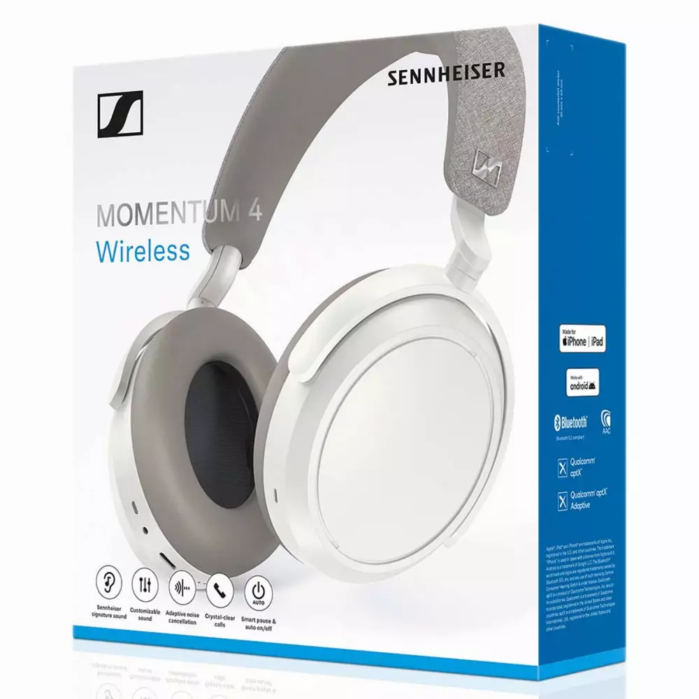 Слушалки Sennheiser MOMENTUM 4 Wireless - бели