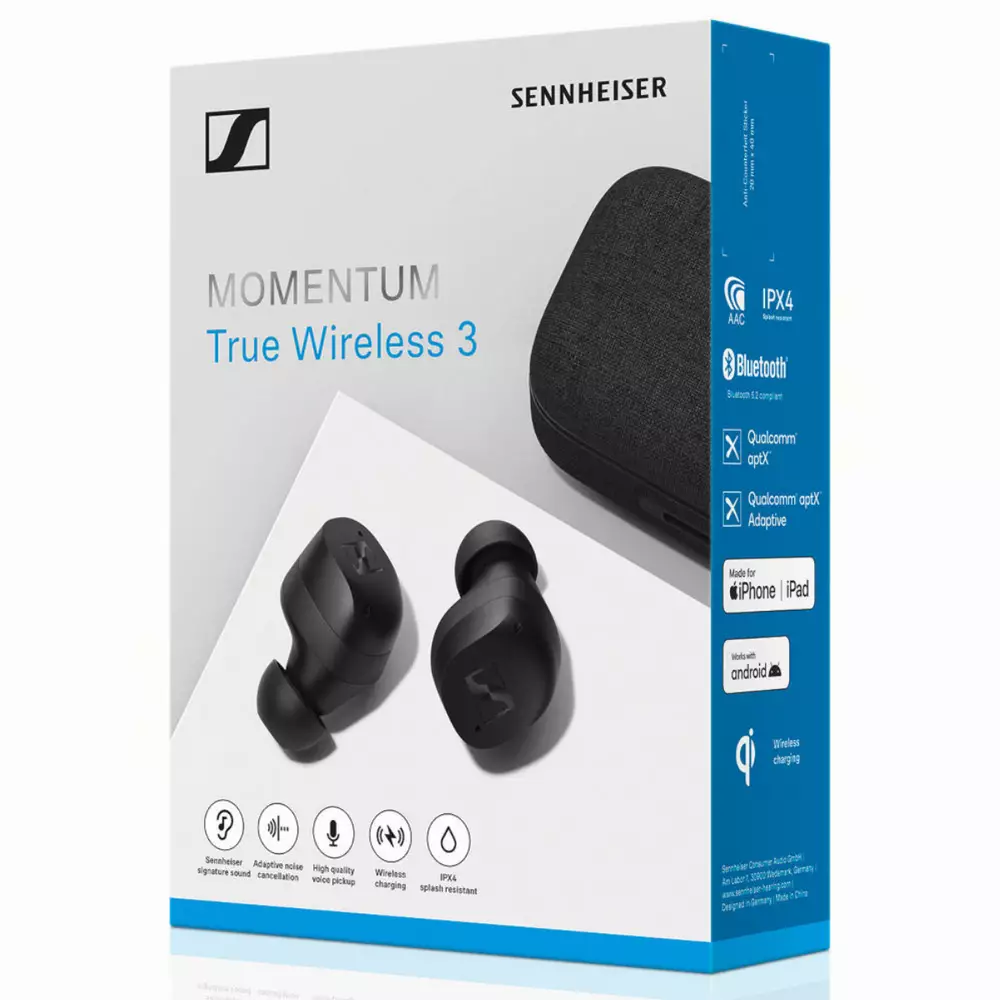 Слушалки Sennheiser MOMENTUM True Wireless 3 - черни