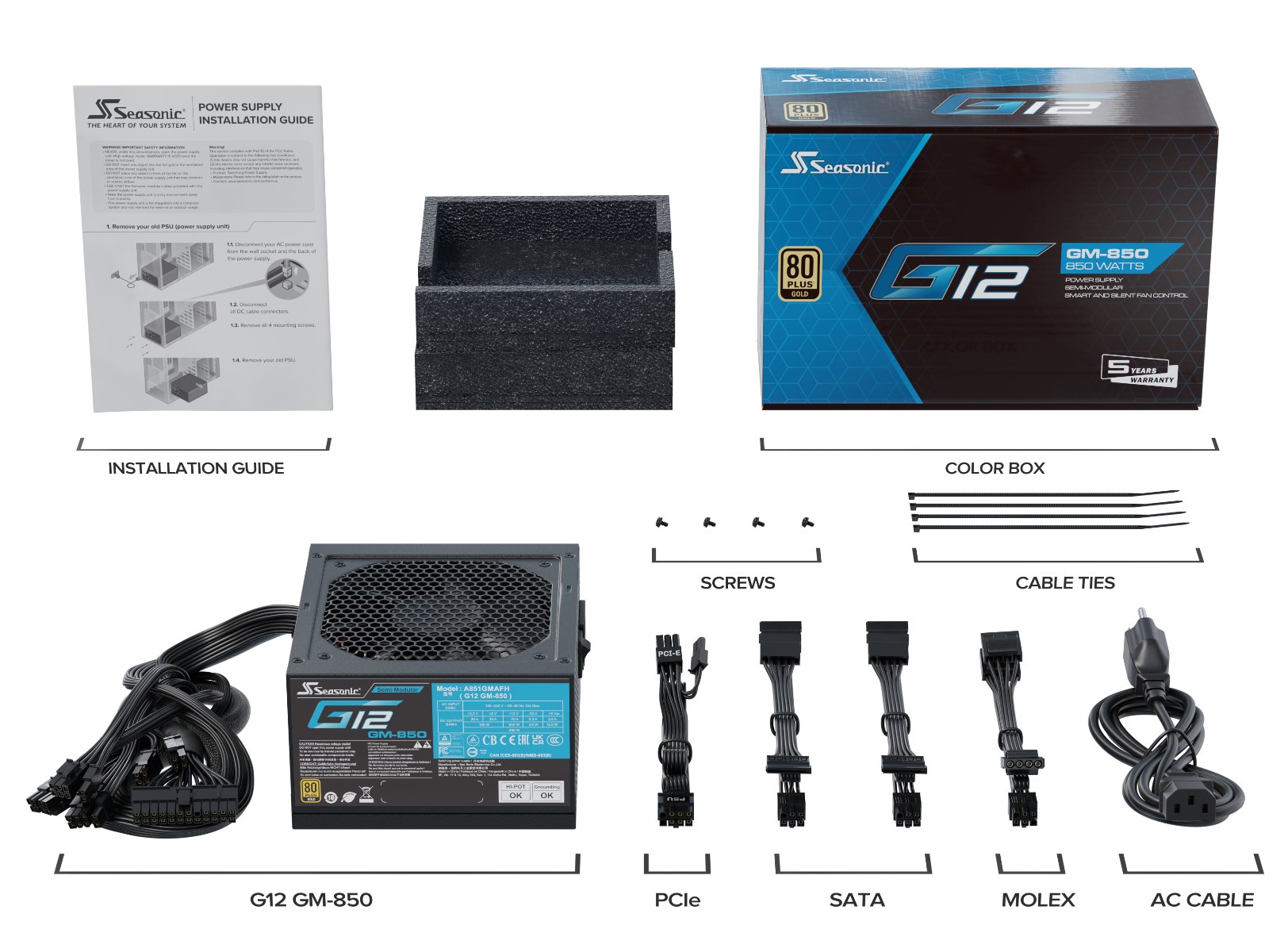 Захранване Seasonic G12 GM-850 PSU 850W 80 Plus Gold