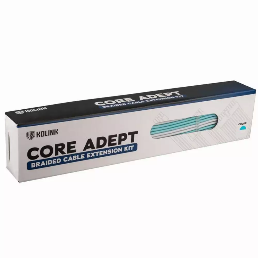 Комплект оплетени кабели Kolink Core, Brilliant/White/Powder Blue