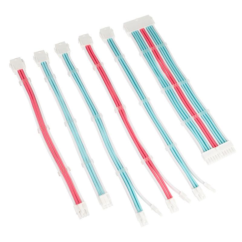Комплект оплетени кабели Kolink Core, Brilliant White/Neon Blue/Pure Pink