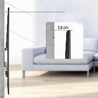 Стенна стойка за TV Hama "Strong" FIX, 800 x 400, 229 см (90"), черна