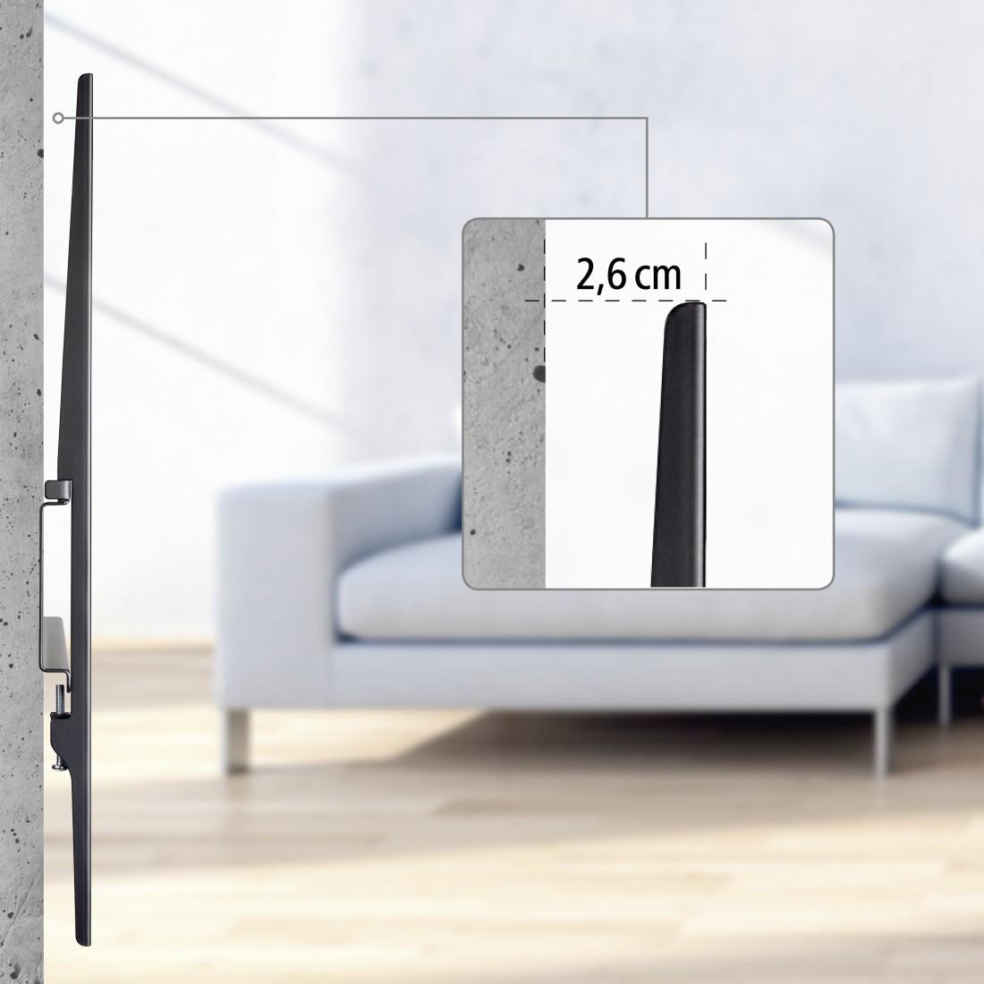 Стенна стойка за TV Hama "Strong" FIX, 800 x 400, 229 см (90"), черна